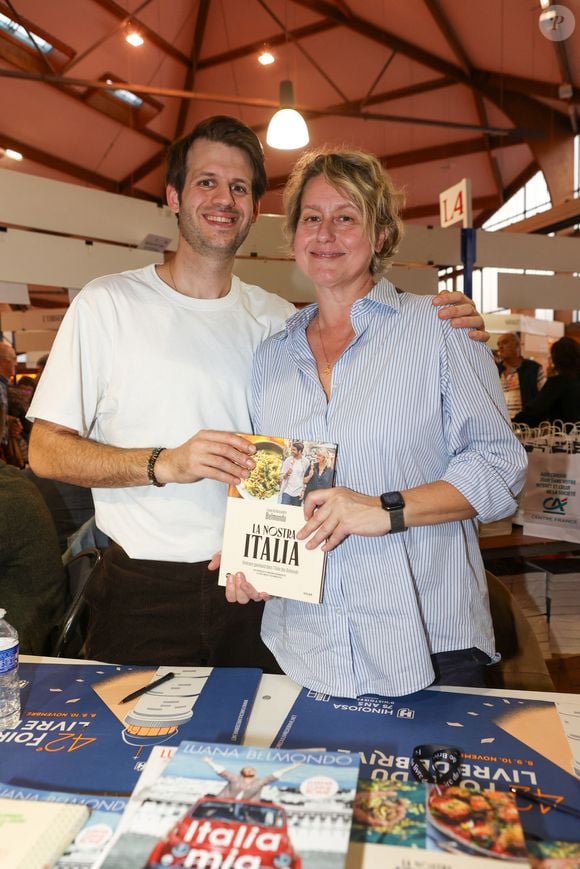 Alessandro et Luana Belmondo, à la Halle Georges Brassens de Brive-la-Gaillarde, le 8 novembre 2024. Foire du Livre de Brive 2024. © Jean-Marc Lhomer / Bestimage