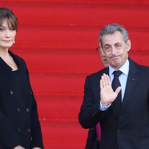 Nicolas Sarkozy et sa femme Carla Bruni à l'église Saint-Sulpice pour les obsèques de l’ancien président de la République Jacques Chirac à Paris, le 30 septembre 2019. © Dominique Jacovides / Bestimage
