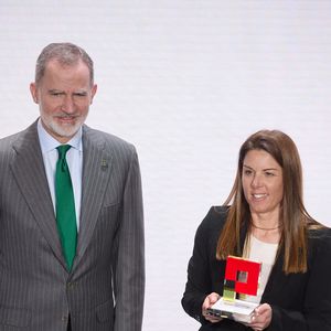 Le roi Felipe VI d’Espagne remet les trophées aux lauréats de la huitième édition du Prix national de la PME 2025 à Madrid, le 20 mars 2025. 
© Europa Press / Bestimage
