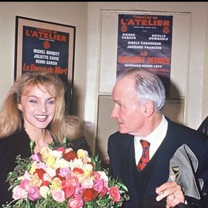 Archives - Edmond de Rothschild, Marie-Hélène de Rothschild, Arielle Dombasle et Michel Bouquet - Générale de la pièce "Le jugement dernier" au Théâtre de l'atelier à Paris. 1992 ©BERTRAND RINDOFF PETROFF / BESTIMAGE