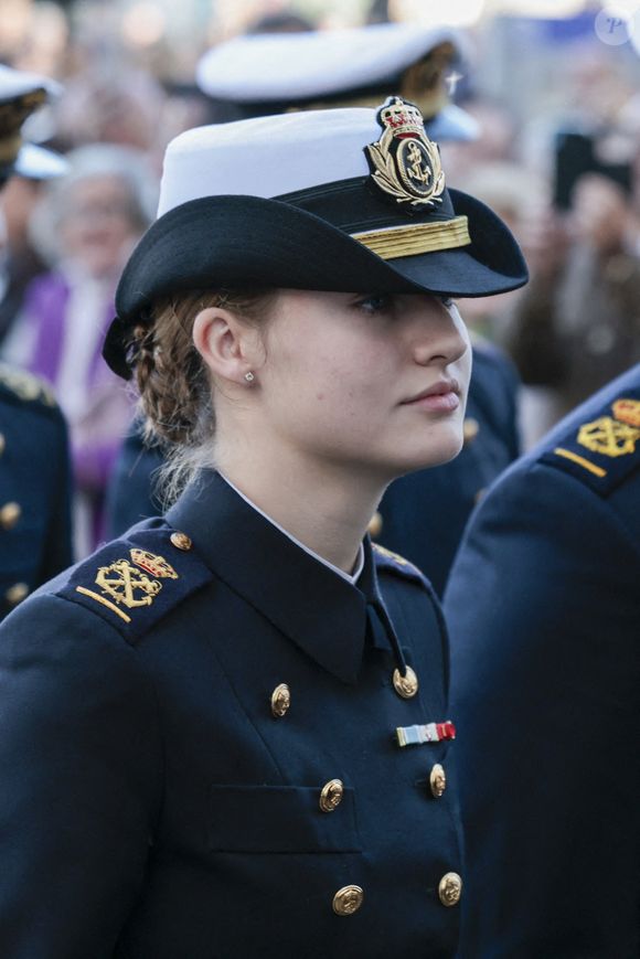 La princesse Leonor lors d'une visite à la Iglesia del Carmen à Cadix le vendredi 10 janvier 2025. Photo by GTres/ABACAPRESS.COM