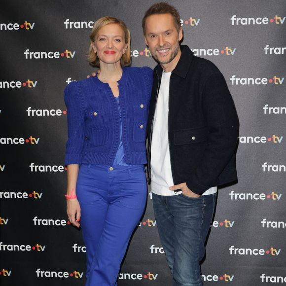 Maya Lauqué, Damien Thévenot - Photocall à l'occasion des 40 ans de l'émission "Télématin" au siège de France Télévisions à Paris le 6 février 2025.© Coadic Guirec/Bestimage