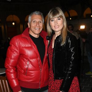 Exclusif - Nagui avec sa femme Mélanie Page - Cérémonie de remise du prix Raymond Devos au théâtre Edouard VII à Paris cadre de la 28ème édition de la semaine de la Langue Française et de la Francophonie le 20 mars 2023. © Coadic Guirec - Cyril Bruneau / Bestimage