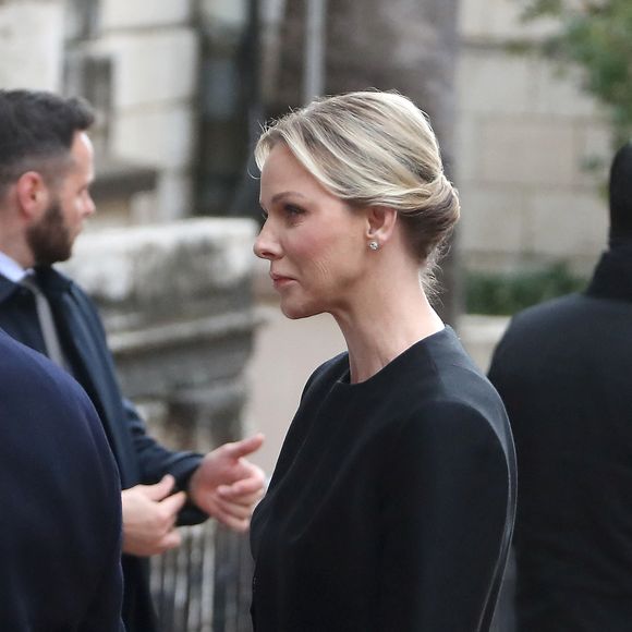 La princesse Charlene de Monaco lors des obsèques de Didier Guillaume (ancien ministre de l'Agriculture entre 2018 et 2020 et ancien Ministre d'Etat de Monaco 2024–2025)  en la cathédrale Notre-Dame-Immaculée de Monaco le 23 janvier 2025. 

© Cyril Dodergny / Nice Matin / Bestimage
