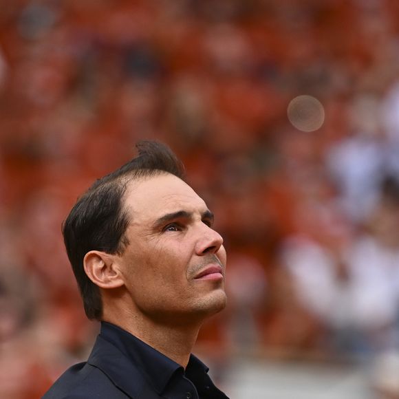 Hommage à Rafael Nadal lors des Internationaux de France de Tennis de Roland Garros 2025, sur le court Philippe-Chatrier au Complexe Roland-Garros à Paris, France, le 25 mai 2025. © Corinne Dubreuil/Pool FFT/Bestimage