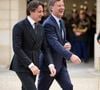 Le groupe géré par Axel Dumas devient donc la première valeur du CAC 40 et la troisième valeur européenne
Sébastien Bazin et Axel Dumas - Arrivée des invités au dîner d'Etat en l'honneur du président chinois Xi Jinping et de sa femme la Première Dame Peng Liyuan au palais présidentiel de l'Elysée à Paris, France, le 6 mai 2024. © Cyril Moreau/Bestimage