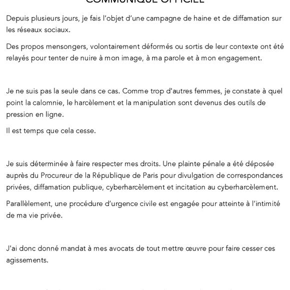 "Il est temps que cela cesse", a-t-elle fait savoir via un communiqué

Iris Mittenaere visée par des rumeurs, elle réagit sur Instagram