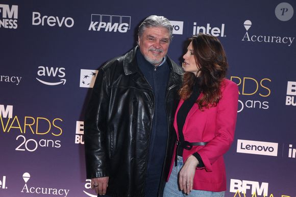 David Douillet et sa femme Vanessa Carrara aux 20e BFM Awards au Grand Palais à Paris, France, le 13 janvier 2025. Photo by Jerome Domine/ABACAPRESS.COM