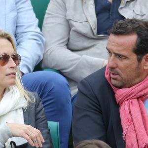 Estelle Lefébure et son ex-compagnon Pascal Ramette - People lors de la finale du tournoi de tennis Rolex Masters de Monte-Carlo à Monaco. Le 20 avril 2014. (Frederic Nebinger / Bestimage).