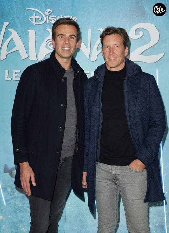 Jean-Baptiste Marteau et son compagnon Jean de Reynal - Première du film Disney "Vaiana 2" au Grand Rex à Paris le 23 novembre 2024. © Coadic Guirec/Bestimage