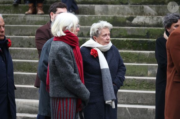 Françoise Laborde lors de la cérémonie des obsèques de Catherine Laborde à l'église Saint-Roch à Paris, France, le 6 février 2025. L'emblématique présentatrice météo de TF1 est décédée le 28 janvier 2025 à l'âge de 73 ans, des suites d'une démence à corps de Lewy, une maladie neurodégénérative dont Catherine Laborde souffrait depuis 2014. Photo par Jerome Domine/ABACAPRESS.COM