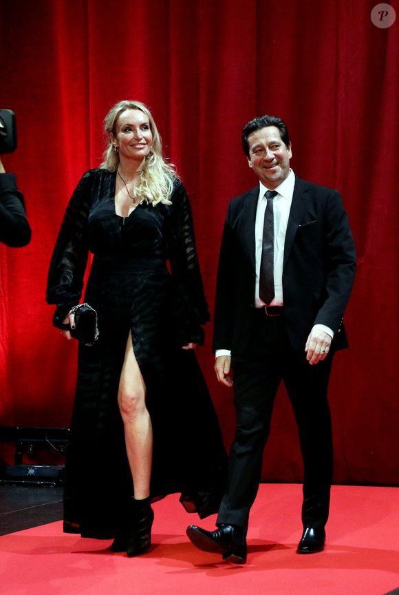 Laurent Gerra et Christelle Bardet -  Cérémonie d'ouverture de la 14ème édition du Festival Lumière 2022 à la Halle Tony Garnier à Lyon le 15 octobre 2022.
© Dominique Jacovides / Bestimage