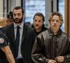 Les trois fils de Nicolas Sarkozy étaient présents, mais sa fille Giulia n’a pas pu assister à l’audience en raison de son jeune âge.

Louis Sarkozy, Jean Sarkozy et Pierre Sarkozy - Les fils de Nicolas Sarkozy arrivent au Tribunal judiciaire (Batignolles, 32ème chambre correctionnelle) pour l'annonce de la décision dans le cadre du procès Lybien le 25 septembre 2025. Nicolas Sarkozy est déclaré coupable d'association de malfaiteurs mais relaxé des autres chefs d'accusation. Zuma Press / Bestimage