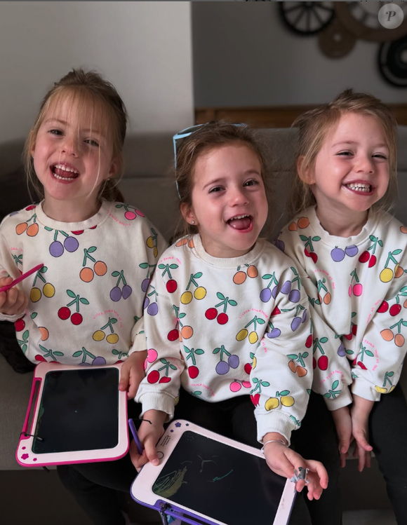 Lyna, Emy et Noëlya, les filles de Laëtitia Provenchère de "Familles nombreuses".

Photo : Instagram