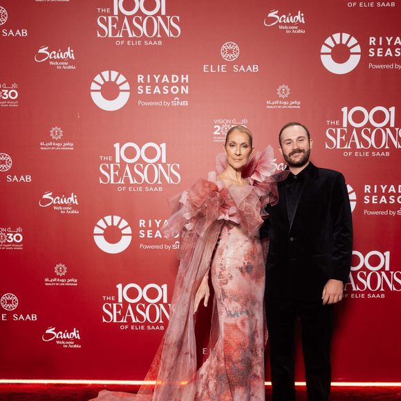 Celine Dion et son fils René-Charles Angélil au photocall du défilé anniversaire Elie Saab "1001 Seasons of Elie Saab" à l'espace "The Venue" à Riyad, Arabie saoudite le 13 novembre 2024. © Tiziano Da Silva / Bestimage