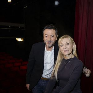 Exclusif - Bernard Montiel, Natalie Dessay lors de l'enregistrement de l'émission Olympiascope présentée par B.Montiel à la Comédie de Paris le 6 mars 2025. 
Cette émission sera diffusée le 16 avril.

© Jack Tribeca / Bestimage