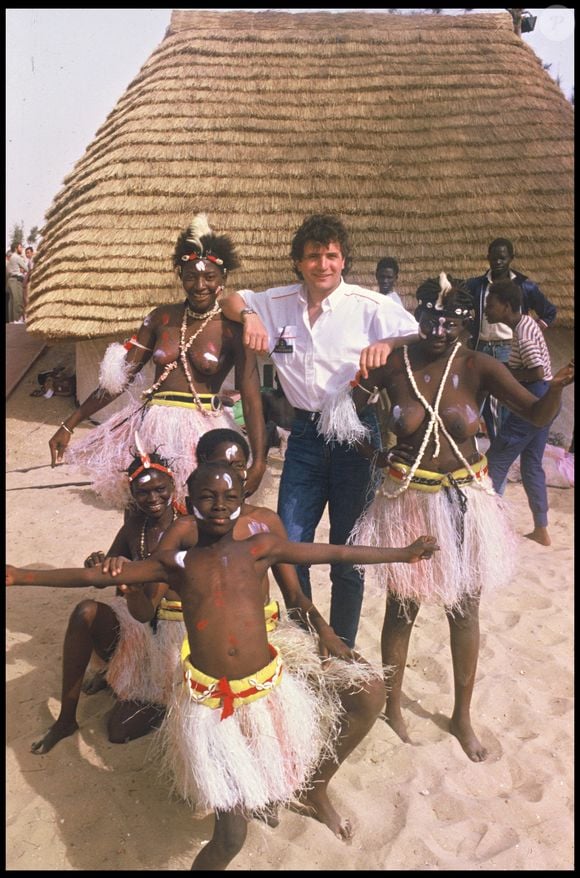 Daniel Balavoine en Afrique, le 23 janvier 1985. Photo d'Aslan/Bestimage