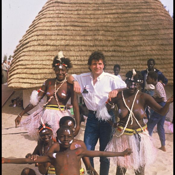 Daniel Balavoine en Afrique, le 23 janvier 1985. Photo d'Aslan/Bestimage