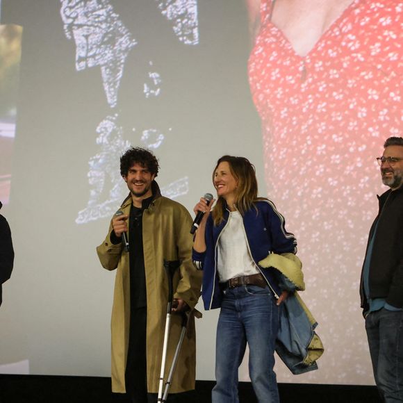 Eric Toledano, Louis Garrel, Camille Cottin et Olivier Nakache - Avant-première du film "Juste une illusion" au Méga CGR à Villenave-d'Ornon près de Bordeaux le 12 mars 2026. © Jean-Marc Lhomer/Bestimage.