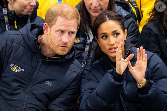 Le prince Harry, duc de Sussex, et Meghan Markle, duchesse de Sussex, ont été aperçus au Hillcrest Recreation Centre au Canada, soutenant le curling en fauteuil roulant lors des Invictus Games Vancouver Whistler 2025, le 09 février 2025. ©Backgrid USA / Bestimage