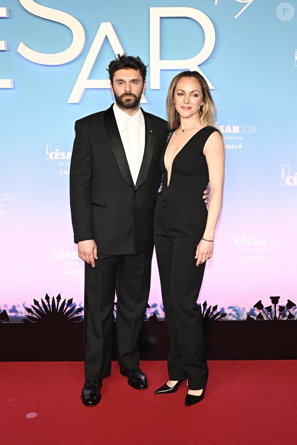 Pio Marmai et Charlotte Ranson arrivent à la 49e cérémonie des César du cinéma à l'Olympia, le 23 février 2024 à Paris, France. Photo by David Niviere/ABACAPRESS.COM