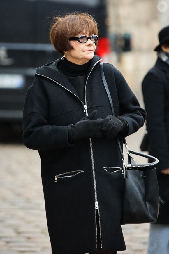 Macha Meril lors de la messe d'enterrement de Philippe Tesson à l'église Saint Germain des Prés à Paris, France, le 10 février 2023. Le journaliste et critique dramatique, vient de décéder à l'âge de 94 ans, le 1er février. Photo by Nasser Berzane/ABACAPRESS.COM