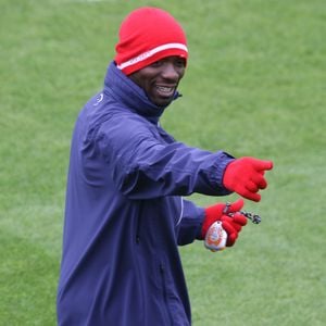 Claude Makelele - Entrainement du PSG avant le match Bordeaux -PSG, au Camp des Loges à Saint Germain-En Laye. Le 12 Septembre  2013.