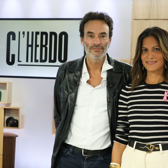 Exclusif - Anthony Delon et Aurélie Casse lors de l'enregistrement de l'émission "C l'Hebdo" présentée par A.Casse à Paris le 29 septembre 2023.


© Coadic Guirec / Bestimage