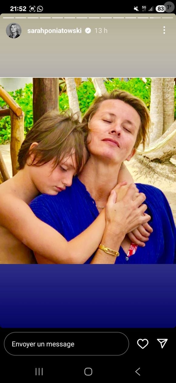 Sarah Poniatoswki a adressé à son fils une belle déclaration sur le réseau social, postant au passage plusieurs story sur lesquelles mère et fils apparaissent 

Sarah Poniatowski et Milo