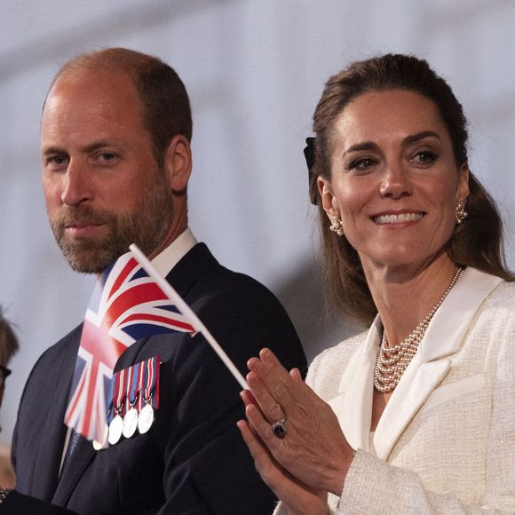 Le prince William et Kate Middleton lors d'un concert à la Horse Guards Parade à Londres, pour clôturer le 80e anniversaire des commémorations du jour de la Victoire en Europe au Royaume-Uni. Londres, Royaume-Uni, le 8 mai 2025. Photo de Stephen Lock/I-Images/ABACAPRESS.COM