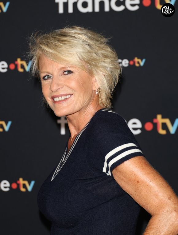 Sophie Davant au photocall pour la conférence de presse de rentrée de France TV à la Grande Halle de la Villette à Paris, France, le 11 juillet 2023. © Coadic Guirec/Bestimage