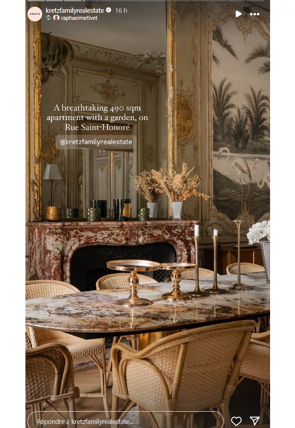 D'après Le Figaro, c'est un Américain qui a fait fortune dans la cryptomonnaie qui a pu acquérir cet appartement hors du commun qui a appartenu à la famille princière de Monaco, les Grimaldi.

Les Kretz ont vendu un bien exceptionnel à Paris. Instagram
