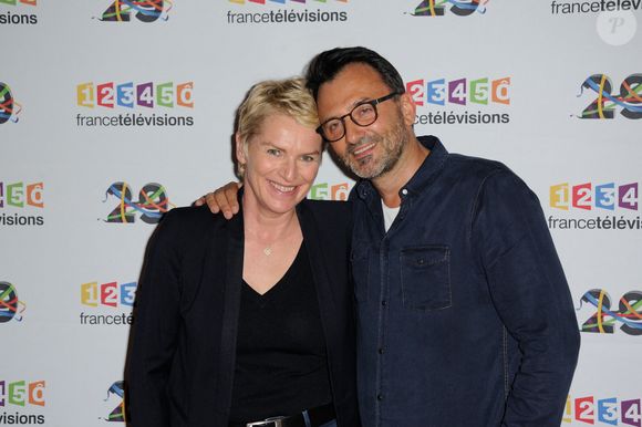 Elise Lucet et Frédéric Lopez lors de la conférence de presse 2016/2017 de France Télévisions à Paris, France, le 29 juin 2016. Photo par Alban Wyters/ABACAPRESS.COM