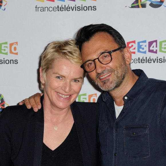 Elise Lucet et Frédéric Lopez lors de la conférence de presse 2016/2017 de France Télévisions à Paris, France, le 29 juin 2016. Photo par Alban Wyters/ABACAPRESS.COM