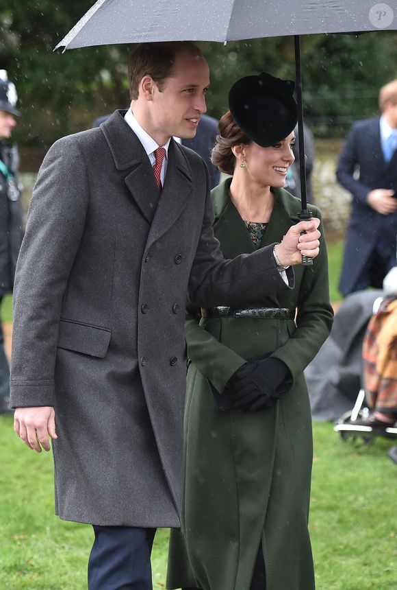 Le prince William et Catherine Kate Middleton, la duchesse de Cambridge - Les membres de la famille royale d’Angleterre ont assisté à la messe de Noël de l’église de St. Mary Magdalene à Norfolk, le 25 décembre 2015 AGENCE / BESTIMAGE