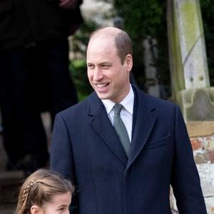 Le prince William, prince de Galles, la princesse Charlotte de Galles - Les membres de la famille royale britannique lors de la messe du matin de Noël en l'église St-Mary Magdalene à Sandringham, le 25 décembre 2023.