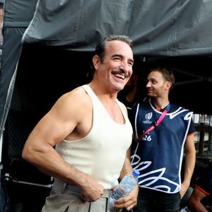 Jean Dujardin - Cérémonie d'ouverture de la Coupe du Monde de Rugby France 2023 avant le match de la Poule A entre la France et la Nouvelle-Zélande au Stade de France à Saint-Denis le 8 septembre 2023. © Dominique Jacovides/Bestimage