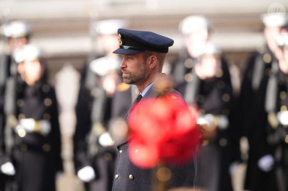 Le prince de Galles lors de la cérémonie du dimanche du souvenir au cénotaphe de Londres. Royaume-Uni, le 9 novembre 2025. Photo by Jonathan Brady/PA Wire/ABACAPRESS.COM