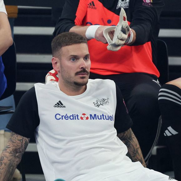 Matt Pokora (M. Pokora) - Match de futsal lors de la nouvelle édition du Foot-Concert organisé par le Réseau A.Ma.N.D./Huntington Avenir à la LDLC Arena à Lyon le 11 Novembre 2024. Cet événement solidaire unique en France rassemble le sport et la musique pour lutter contre les maladies neurodégénératives. © Dominique Jacovides/Bestimage