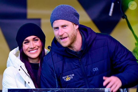 Le prince Harry et Meghan Markle lors des "Invictus Games Vancouver Whistler 2025" au Canada, le 11 février 2025. © Backgrid UK/ Bestimage