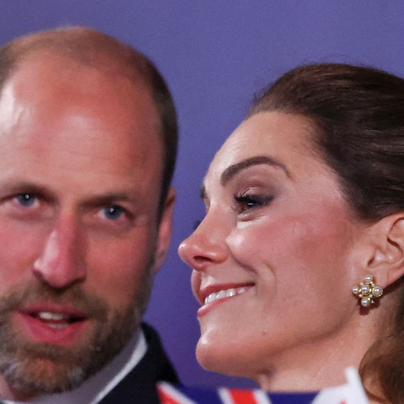 Le Prince et la Princesse de Galles lors du concert célébrant le 80e anniversaire du Jour de la Victoire en Europe, qui s'est tenu sur la place historique de Horse Guards Parade, dans le centre de Londres. Jeudi 8 mai 2025. Photo par Toby Melville/PA Wire/ABACAPRESS.COM