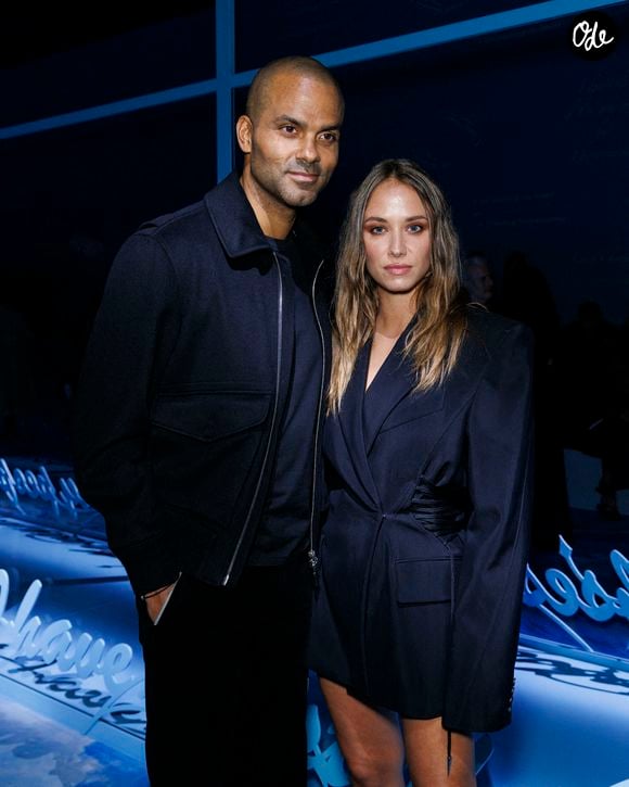 Tony Parker et Agathe Teyssier Napoletano assistent au défilé Christian Dior printemps-été 2025 lors de la Fashion Week de Paris, le 24 septembre 2024 à Paris, en France. Photo : Ik Aldama/DPA/ABACAPRESS.COM