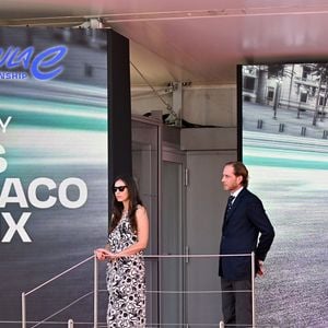 Andrea Casiraghi et sa femme Tatiana Santo Domingo durant le Monaco E-Prix 2026, Round 9, le 16 mai 2026. © Bruno Bebert / Bestimage