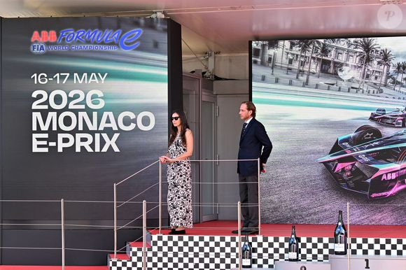 Andrea Casiraghi et sa femme Tatiana Santo Domingo durant le Monaco E-Prix 2026, Round 9, le 16 mai 2026. © Bruno Bebert / Bestimage