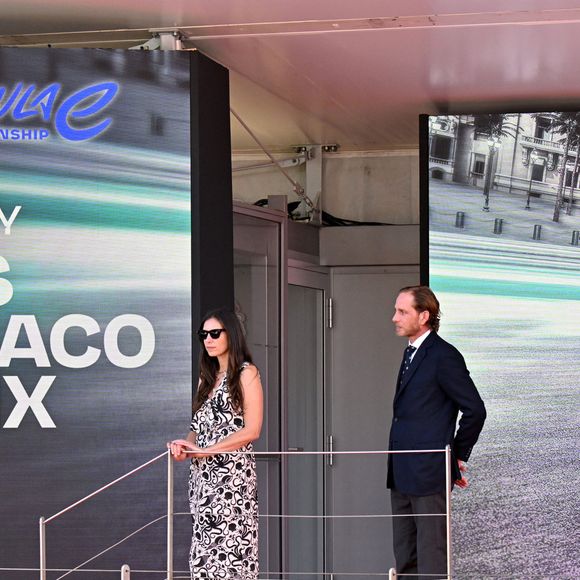 Andrea Casiraghi et sa femme Tatiana Santo Domingo durant le Monaco E-Prix 2026, Round 9, le 16 mai 2026. © Bruno Bebert / Bestimage