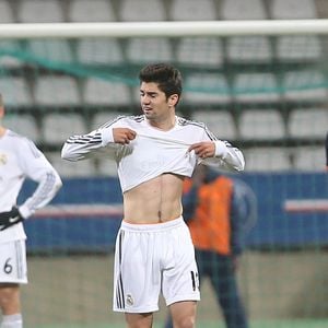 Enzo Zidane Fernández - Le Paris Saint-Germain accueillait le Real Madrid mardi soir en quarts de finale de la Youth League, la Ligue des Champions des moins de 19 ans, au stade Charléty à Paris le 11 mars 2014. Bestimage