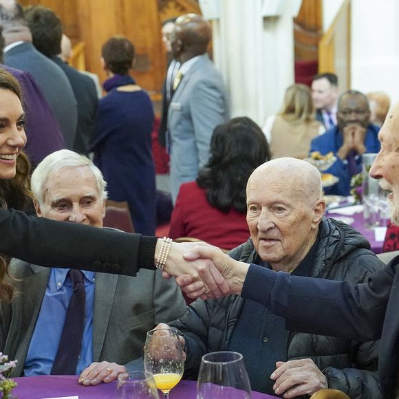 Le prince William, prince de Galles, et Catherine (Kate) Middleton, princesse de Galles, assistent à une cérémonie de commémoration des 80 ans de la libération du camp de concentration d'Auschwitz-Birkenau au Guildhall à Londres, le 26 janvier 2025.