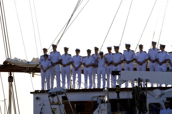 La princesse Leonor d’Espagne est arrivée aux Îles Canaries, première étape de son voyage de six mois en mer, 17 janvier 2025. © Mercedes Menendez/Pacific Press/Bestimage