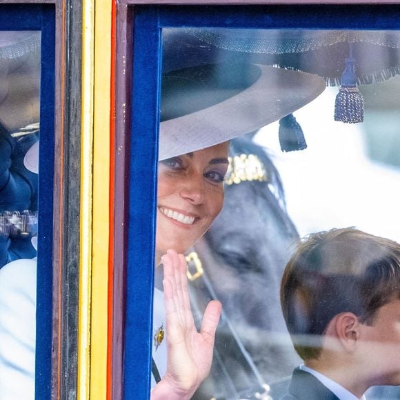 Catherine (Kate) Middleton, princesse de Galles et Le prince Louis de Galles - Les membres de la famille royale britannique lors de la parade Trooping the Color à Londres, Royaume Uni, le 15 juin 2024. © Backgrid USA/Bestimage