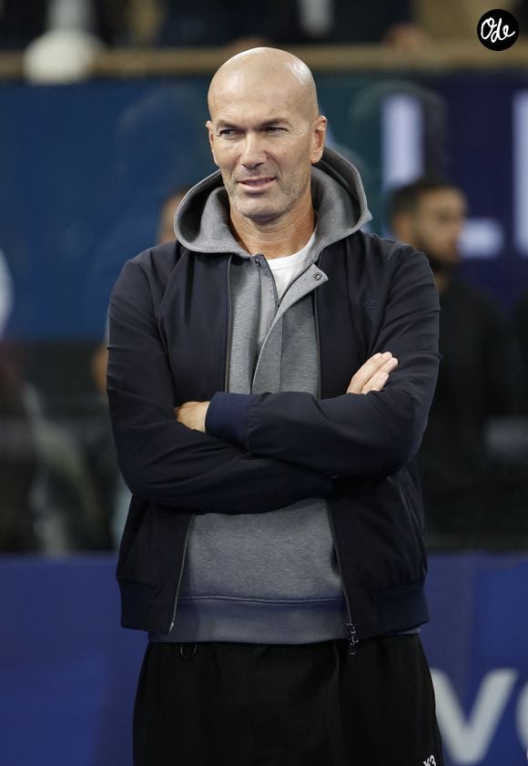 Exclusif - Zinédine Zidane - Célébrités assistent à la finale de l'Alpine Paris Major Premier Padel 2025 sur le court Central Philippe Chatrier à Roland Garros, Paris le 14 septembre 2025. © Marc Ausset-Lacroix/Bestimage